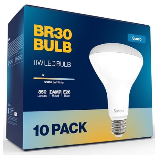 Sunco 10 Pack BR30 LED Bulbs Indoor Flood Lights 11W Equivalent 65W, 3000K Warm White, 850 LM, E26 Base, 25,000 Lifetime Hours, Interior Dimmable Recessed Can Light Bulbs - UL & Energy Star