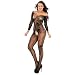 Aeakey Crotchless Bodystocking Sexy Strappy Bodysuit Crotchless Lingerie Suspender Bodystocking for Bedroom (black3)