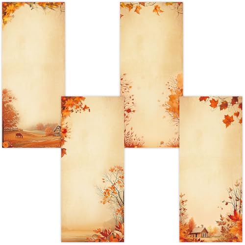 Bloc-notes d'automne aimanté avec feuilles d'érable pour liste de courses
