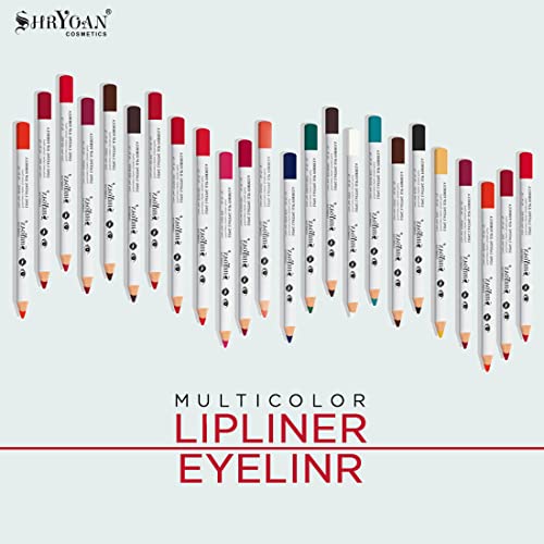 Shryoan Long Lasting iLip Formula Lipliner & Eyeliner Pencil Set | Smooth Glide, Matte Finish | Non-drying | 12 Shades (21.6g) - Image 5