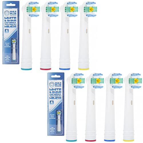 2 x 4 Pack Assorted Spare Replacement Universal Toothbrush Heads Compatible with All Orab-B Except Pulsonic
