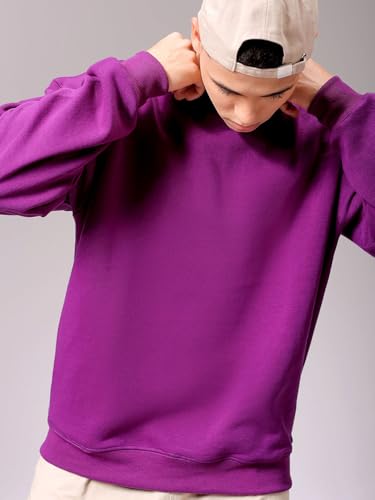 Image of The Indian Garage Co Men Oversized Solid Overhead Crewneck Sweatshirt