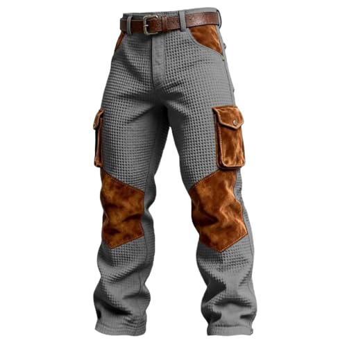 Pantalon cargo de travail pour homme avec cordon et poches blanches