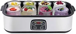 Máquina de Iogurte Automática de Grande Capacidade, 1400 ml, com 8 Garrafas de Porção, Iogurteira Elétrica, 110V