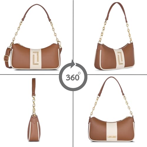Image of Lavie Luxe Women's Monica Small Colourblock Hobo Handbag for Women | Hobo Handbag for Women For Work | Ladies purse | Stylish Shoulder Bag | Ladies Gift