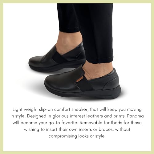 Revere Panama Women's Slip-On Sneakers - Premium Leather Upper, Lightweight, Stylish and Removable Comfort Footbed Orthotic with Customizable Fit2