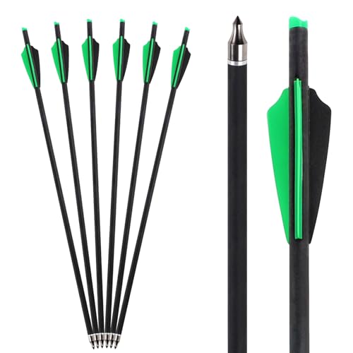 Crossbow Arrows 20 inch Crossbow Bolts Carbon Hunting Arrows for Archery Shield Vanes Targeting Arrow for Shooting (Pack of 6)