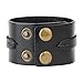 GelConnie Black Leather Cuff Bracelet Punk Belt Braided Wrap Bracelet Viking Bangle Handmade Woven Wristband LPB005-black