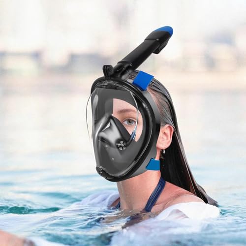 Jsdoin Snorkel Mask Full Face,180°view Design - Anti-fog, Anti-leak Technology - Sports Camera Compatible - for a Safe Adults and Kids Snorkeling Experience - Image 6