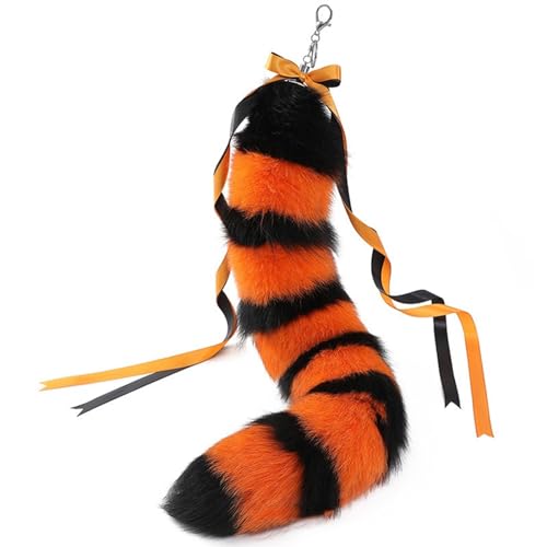 Porte-clés queue de peluche ruban : retrouvez facilement vos clés dans votre sac à main