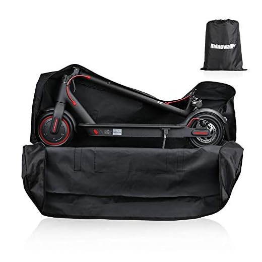 Rhinowalk Foldable E-scooter Carrying Bag Portable Electric Scooter Storage Bag Transport Case for Outdoor Travel Riding Commuting (Black - 48.8" x 8.7" x 18.1")