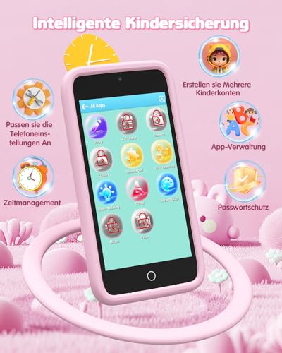 orantronx Kinder Handy Smartphone Spielzeug, 3.97\ Kinderkamera Handy für Mädchen Jungen Geschenke ab 3 4 5 6 7 8-12 Jahre, Kinderhandy mit 200+ Lernspiele, Dualkamera, Kindersicherungs, MP3 Player