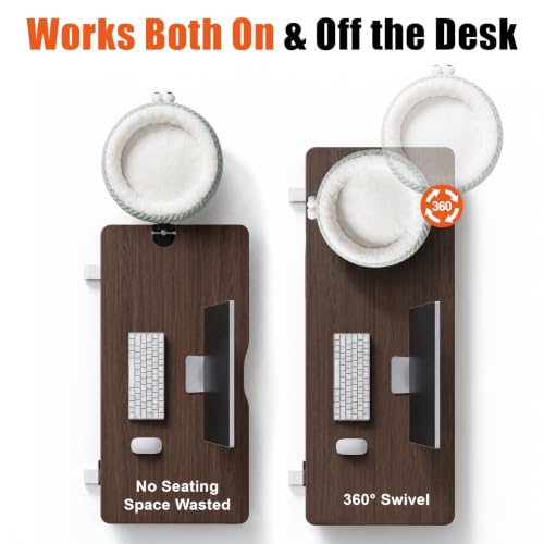 60 lbs Large Cat Desk Bed, 2-in-1 Clamp-On Perch & Nest, 360° Rotating by NIUZYRO - Used condition - Image 3