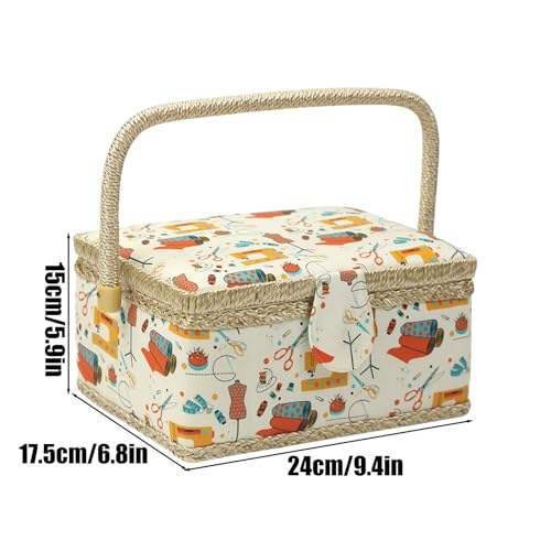 Rangement couture multi-compartiment en tissu pour matériel de mercerie et patchwork - 3