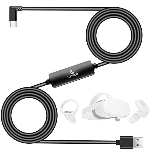 NexiGo 32FT Oculus Quest Link Cable, 2021 Upgrade USB C to A Cable, USB 3.2 Gen1 High Speed Data Transfer with Relay Amplifier Chip, Lightweight for Oculus Quest & Quest 2 PC VR Gaming