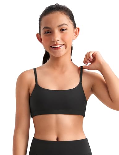 CRZ YOGA Girls Butterluxe Adjustable Spaghetti Strap Sports Bra -