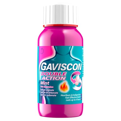 Gaviscon Double Action Mint Liquid 150 ml - Fast-Acting Heartburn, Indigestion, Acid Reflux Relief, Long-Lasting Antacid for Digestion & Nausea