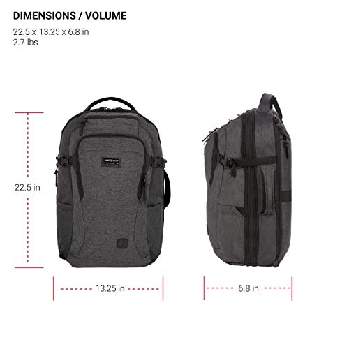 Swissgear Hybrid 16 Inch Laptop Backpack For Travel, Work, School, Men's And Women's, Heather Grey #TOP4