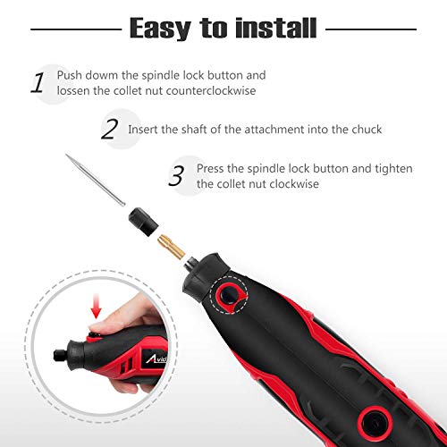 Rotary Tool Kit Variable Speed with Flex Shaft, 101pcs Accessories and Carrying Case for Grinding, Cutting, Wood Carving, Sanding, and Engraving