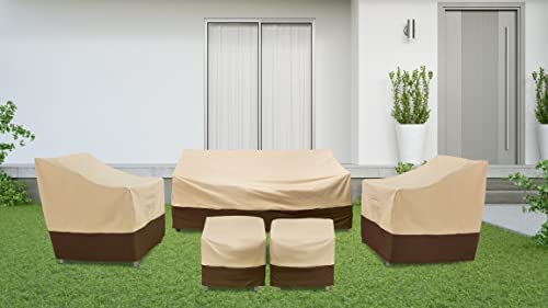 Lafaso Patio Furniture Cover Waterproof, Heavy Duty Outdoor Couch Cover, 600 D Oxford Cloth Sofa Cover With Vents And Handles（Beige/Brown 1 Pack, Small） #TOP6