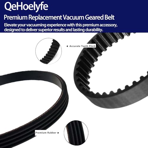 Replacement Vacuum Belts Compatible with Shark LA502 LA500 AZ2002 AZ2000 AZ2000W AZ2000WWK Cleaner Parts - Front Brush Belt Vega 153-3MV-7/153-3GT-7 + Long Drive Belt Vega EPH219 (2+2 Pack) by QeHoelyfe - Used condition - Image 3
