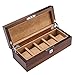 Produktbild NBVCX Wohnaccessoires 5-Slot-Uhr Display Display Aufbewahrungsbox mit Zubehör Tablett Holz außen weiches Futter Interieur mit 5 abnehmbaren Kissen Metallverschluss Vitrine für Männer/Frauen