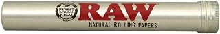 RAW Rawthentic Cigar Style Aluminum Tube - Durable Silver Smoking Storage Case for Rolls