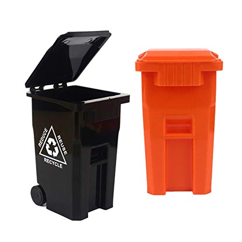 Wiosi Mini Trash Can Pencil Holder for Desks, Black/Orange by Wiosi - Used condition - Image 2