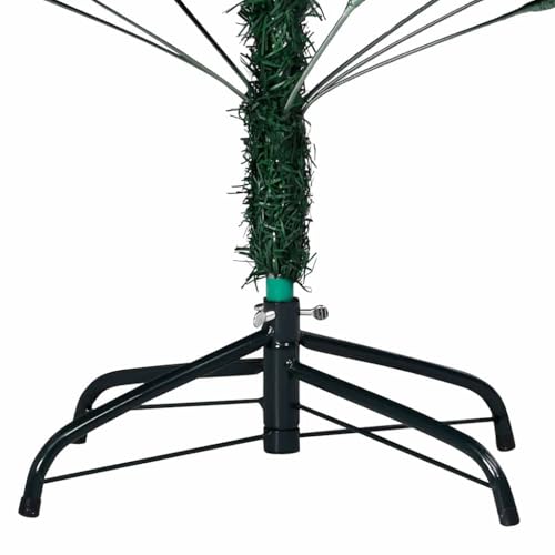 Árbol de Navidad preiluminado verde de 210 cm con luces y bolas para hogar 5