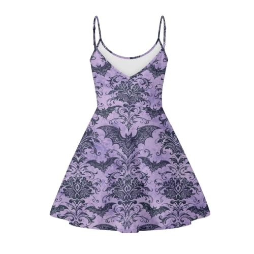 Image of Women's Spaghetti Strap Dress Summer Casual Swing Sundress Girls Beachwear Swing Mini Dress