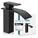 Produktbild Bächlein Badarmatur Tamina in Wasserfall-Design, Einhebelmischer mit langlebiger Keramikkartusche und Montage-Set, Bad Wasserhahn Matt Schwarz