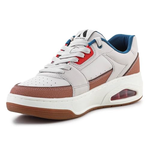 Skechers Skechers Men's Uno Court Low-postTrainers, Natural Leather Duraleather Mesh Multi, 11 US