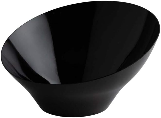 Plastic Bowl - Medium | Black | Angled Bowls | 1 Pc.