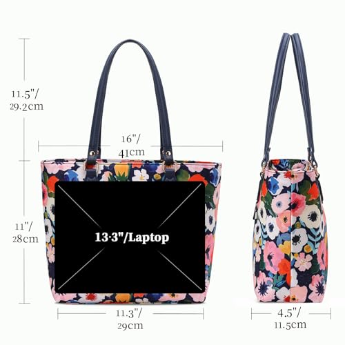 Image of Tote bags for women, tote purse, nylon tote bag, with zipper and pockets, waterproof
