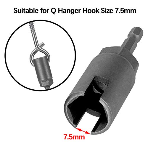PAGOW Upgraded Large Slotted Hurricane Wingnut Driver - Wing Nut Drill Bit Socket Tool, 1/4" Hex Shank for Panel Wing Nuts, Screws Eye C Hook & Q-Hanger, Steel (2 Pack Large Wingnut Driver) - Thumbnail 5
