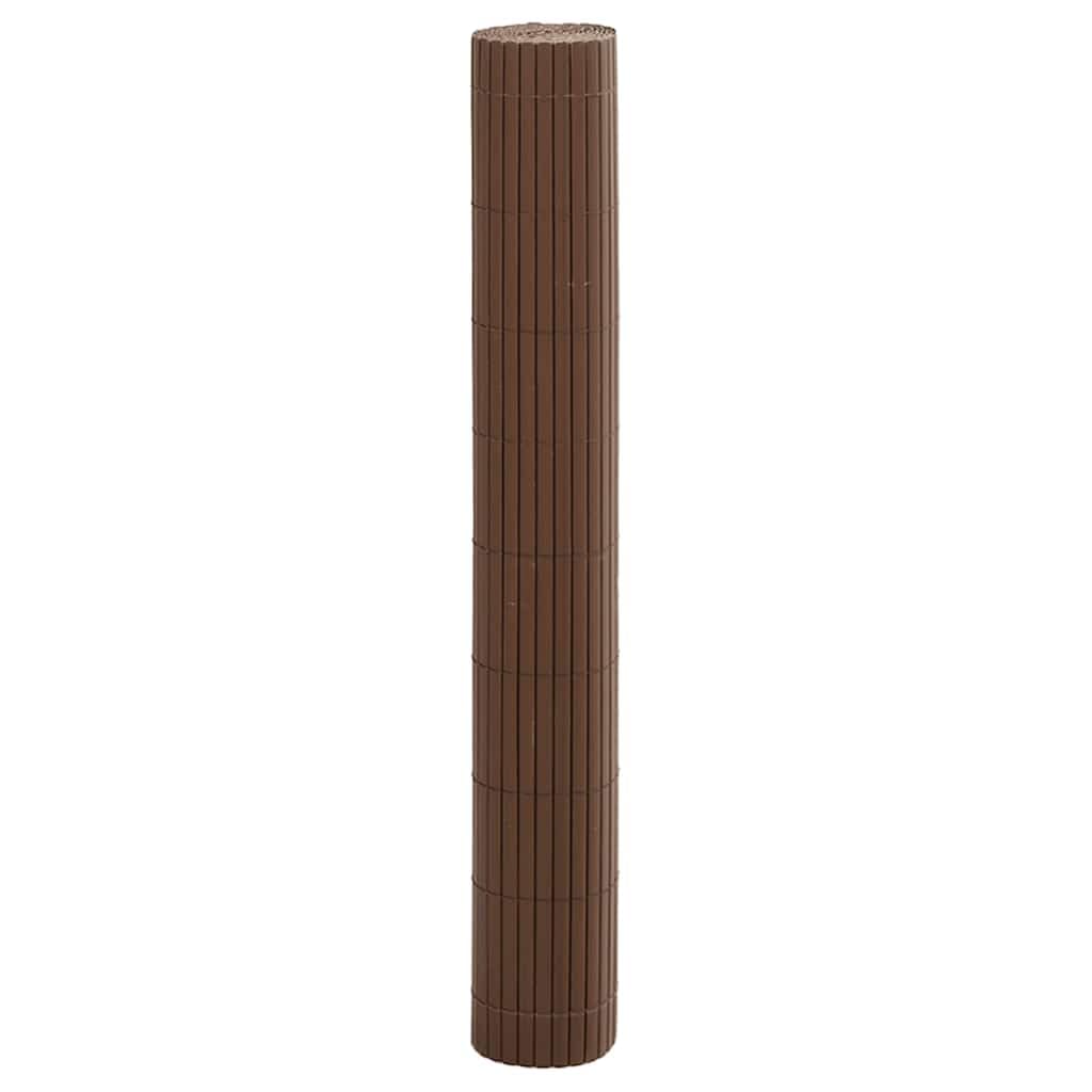 Ogrodzenie ogrodowe, dwustronne, z PCW, brązowe, 1,8 x 3 m, ochrona przed wzrokiem z lamelami, element ogrodzenia na taras, balkon, do ogrodu, ochrona przed wiatrem i granica działki