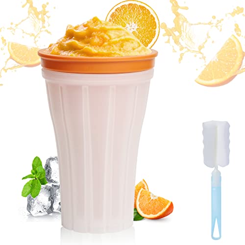 YEJIKJ Slush Squeeze Cup Slushy Maker Cup Magic Quick Frozen Cup Tasse à glace, Slush Smoothie Tasse pour enfants et famille (Orange) Cover