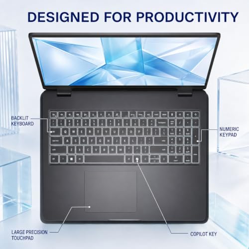 Image of Dell Pro 16 Business Laptop, 16 inch 2K IPS Anti-Glare Display, Intel Core 5 120U 10-Core, 16GB DDR5 RAM, 1TB PCIe NVMe SSD, Backlit Keyboard, Numeric Keypad, Thunderbolt 4, Wi-Fi 6E, Windows 11 Pro