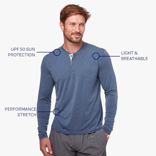 Fair Harbor The Seabreeze Henley –– Men's Classic Long Sleeve Henley –– Incredibly Soft and Lightweight, UPF 503