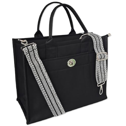 Image of Dyalsa Tote Bags for Women, Canvas Handbag Tote Purse Crossbody Bags with Zip Casual Shoulder Bags for Work and Travel