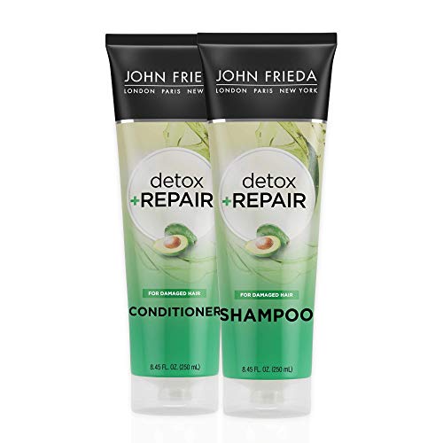 John Frieda Detox and Repair Shampoo and Conditioner Set with Nourishing Avocado Oil and Green Tea, 8.45 Fl Oz (Pack of 2)