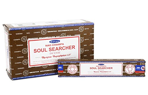 Satya Soul Searcher Incense Sticks 15 Gram X 12 Pack, Hand Rolled – Free From Chemicals – Organic & Perfect For Aromatherapy, Meditation, Church & Worship #TOP1