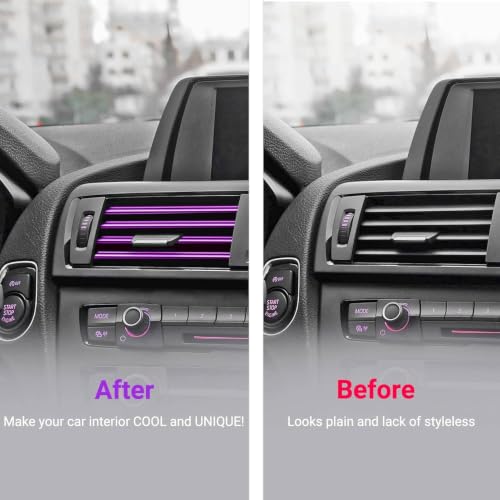 Image of Car Auto Air Conditioner Vent Outlet Trim Strip, DIY Decoration Chrome PVC Car Interior Moulding Trim Strip Line for All Straight Air Vent Outlet (Red) (10 Pieces)