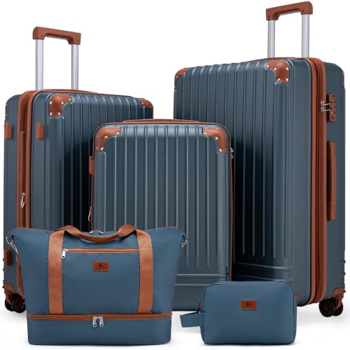 Image of KUNEL Luggage Sets 5 Piece, Hardshell Expandable Suitcase, 20 /24 /28inch