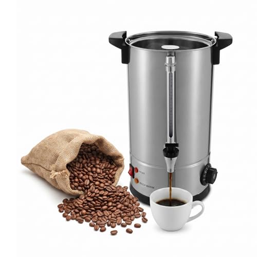 Image of 120Cup Electric Hot Water Dispenser, 2 Gal Stainless Steel Commercial Water Boiler and Warmer, 950W Temp Adjustable Tabletop Tea Coffee Urn for Parties (2Gal Silver)