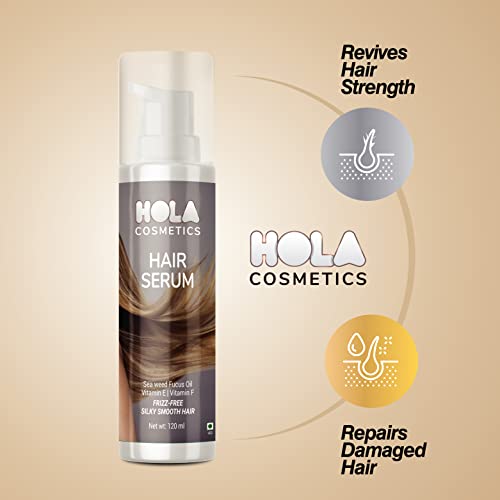 Hola Cosmetics Professional Hair Serum for Women & Men with Goodness of Vitamin E & F | All Hair Types| Tangle Free & Frizz Free | Everyday Styling| Strong, Vitalizing Serum Stops Falling Hair| Intensive Hair Growth Treatment| 100% Vegan| 120ml - Image 6