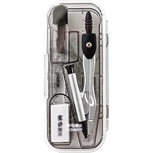 Math Geometry Kit Set Metaal Kompas Set Math Geometry Set inclusief Driehoek Boog Rubber Lood Core, Tekening Ontwerp Set…