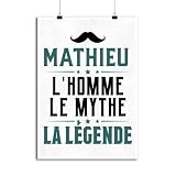 Otshirt Affiche mathieu l'homme le mythe la légende | Imprimé en France, cadeau saint valentin humour décoration murale poster citation anniversaire