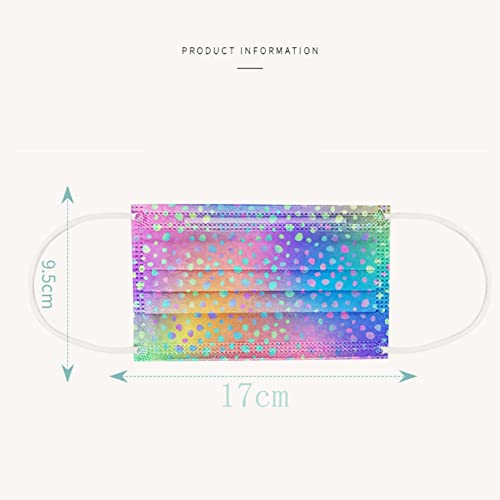 Peky 50Pcs Colorful Disposable Printed Face_Masks,With Shiny Unique Crack Design,3-Ply Protection For Adults Women (Adult-1) #TOP3