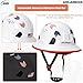Full Brim Hard Hats with Visor Construction OSHA Approved - Vented Hard Hats for Men,Black Hard Hat with Chin Strap,Safety Helmet White Hard Hat with Tinted Visor,6 Point Suspension Work Hats